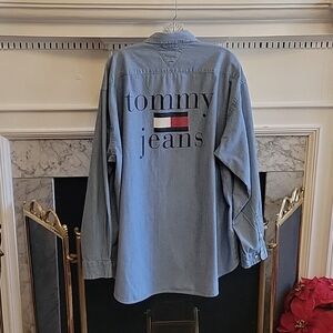 Vtg 90's Tommy Hilfiger Chambray Shirt